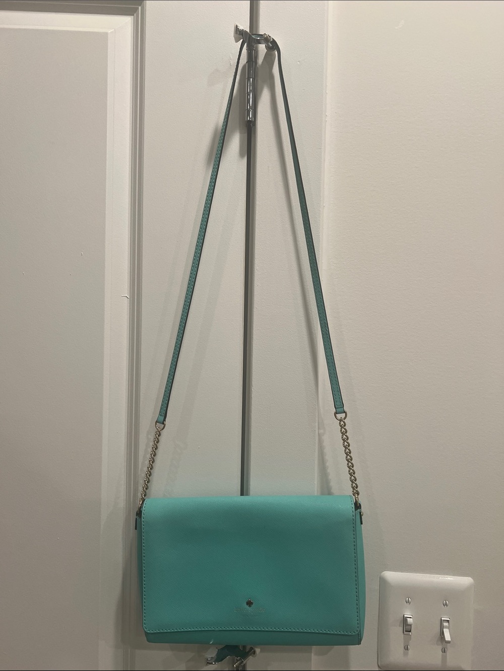 kate spade Turquoise Leather Crossbody with Chain Strap